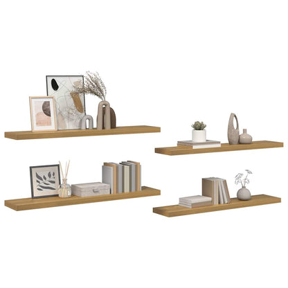 Wall Shelf Wall-Mounted 4 pcs Brown 120 x 23.5 x 3.8 cm