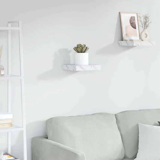 Wall Shelf Wall-Mounted White Marble 23 x 23.5 x 3.8 cm