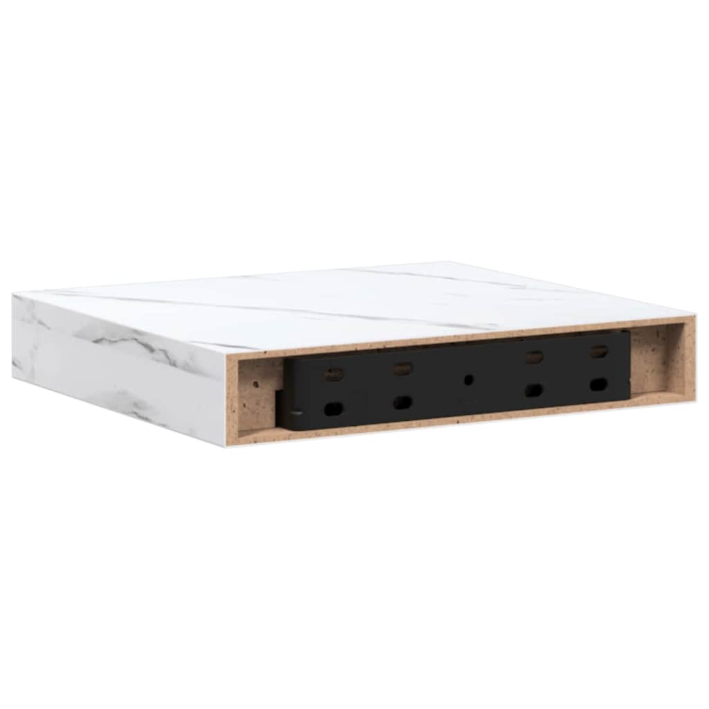 Wall Shelf White Marble 23 x 23.5 x 4 cm Engineered Wood