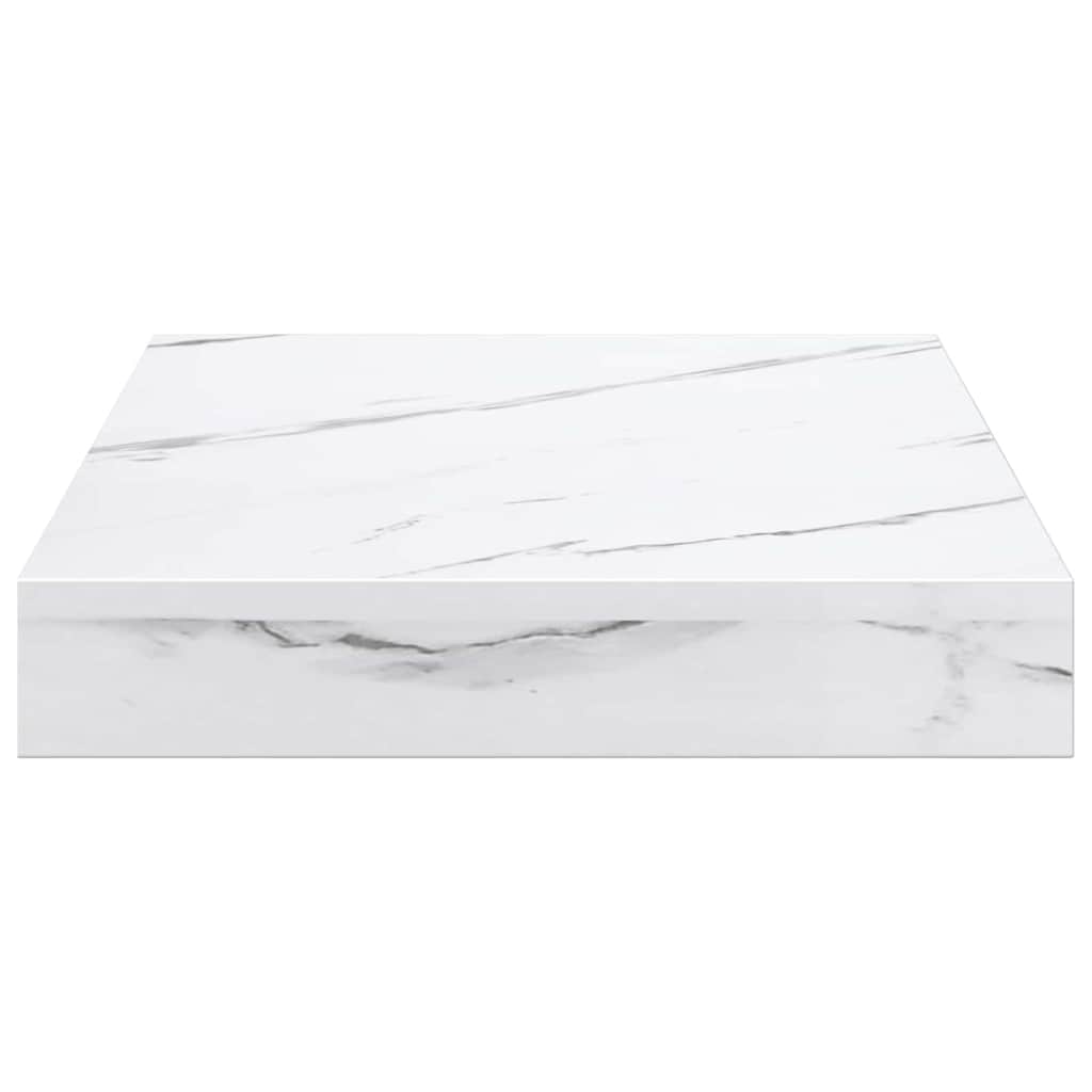 Wall Shelf 2 pcs White Marble 23 x 23.5 x 4 cm Engineered Wood
