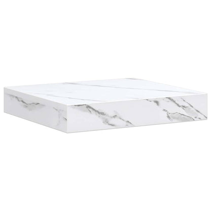 Wall Shelf 4 pcs White Marble 23 x 23.5 x 4 cm Engineered Wood