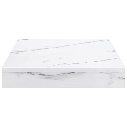 Wall Shelf 4 pcs White Marble 23 x 23.5 x 4 cm Engineered Wood