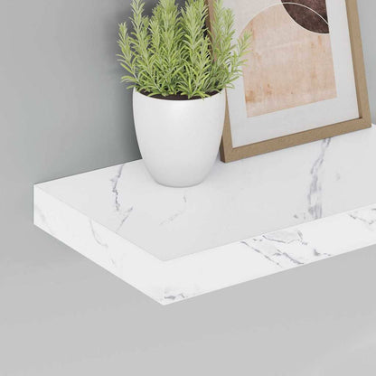 Wall Shelf 2 pcs White Marble 40 x 23.5 x 4 cm Engineered Wood