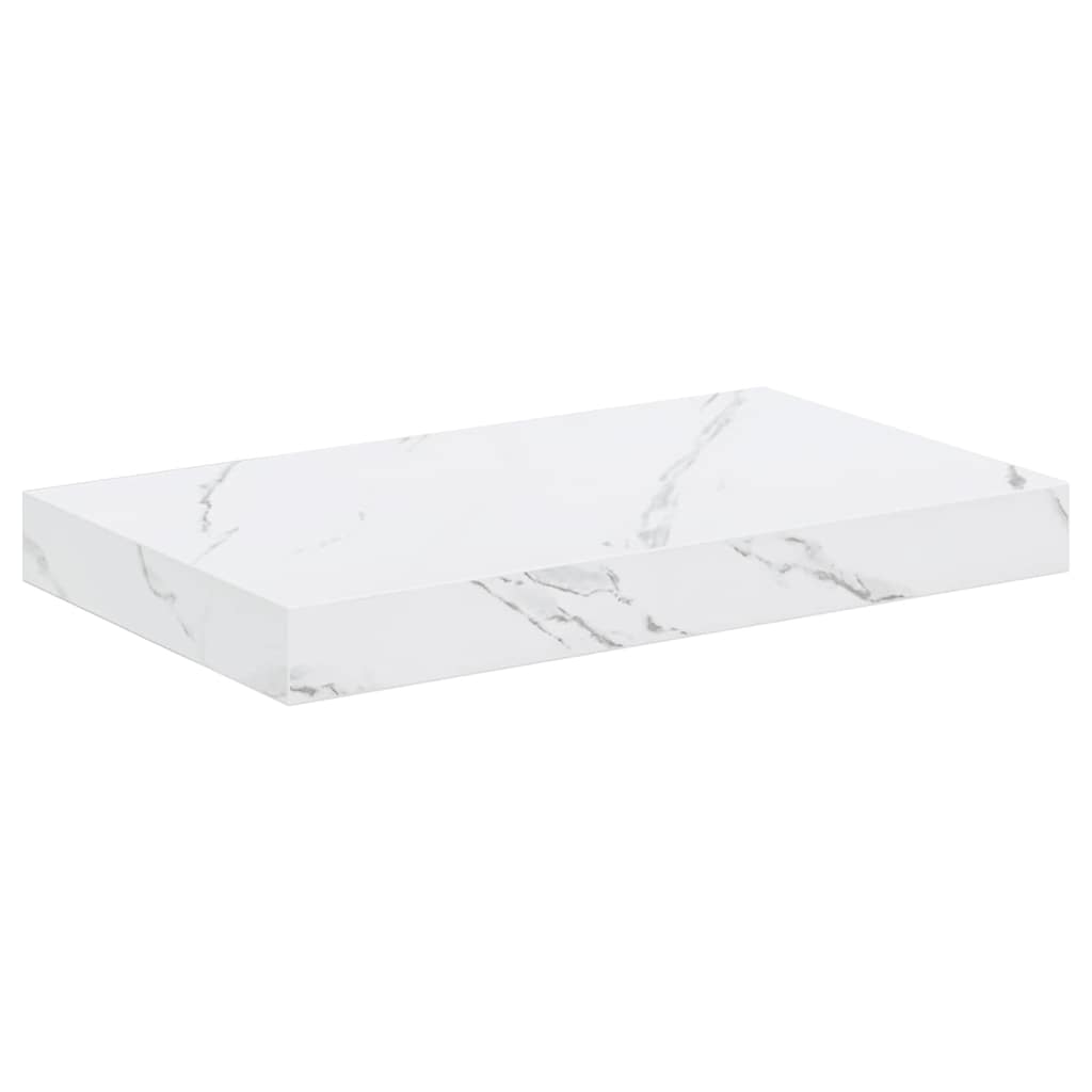 Wall Shelf 4 pcs White Marble 40 x 23.5 x 4 cm Engineered Wood