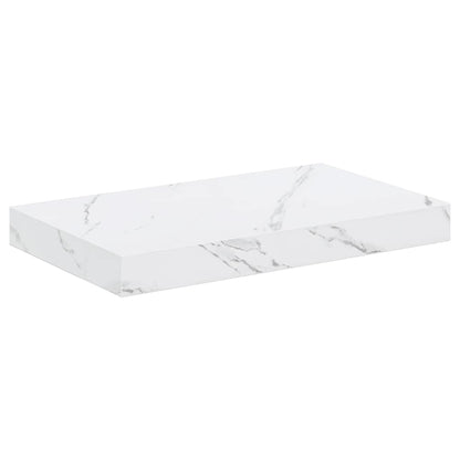 Wall Shelf 4 pcs White Marble 40 x 23.5 x 4 cm Engineered Wood
