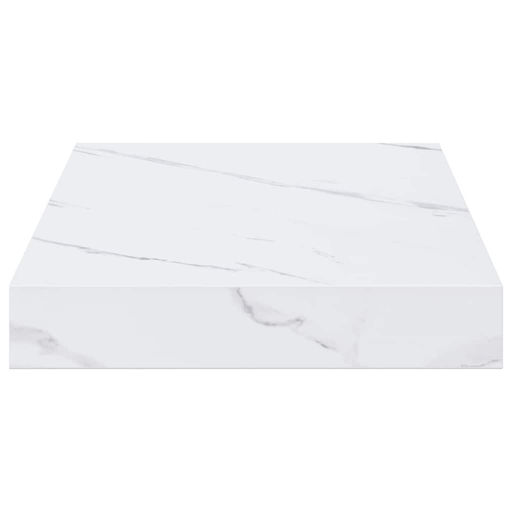 Wall Shelf 4 pcs White Marble 40 x 23.5 x 4 cm Engineered Wood