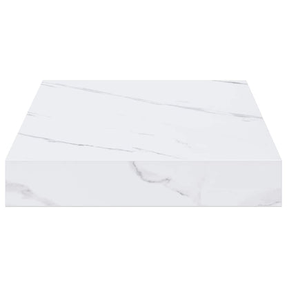 Wall Shelf 4 pcs White Marble 40 x 23.5 x 4 cm Engineered Wood
