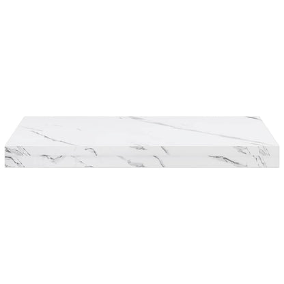 Wall Shelf 2 pcs White Marble 50 x 23.5 x 4 cm Engineered Wood