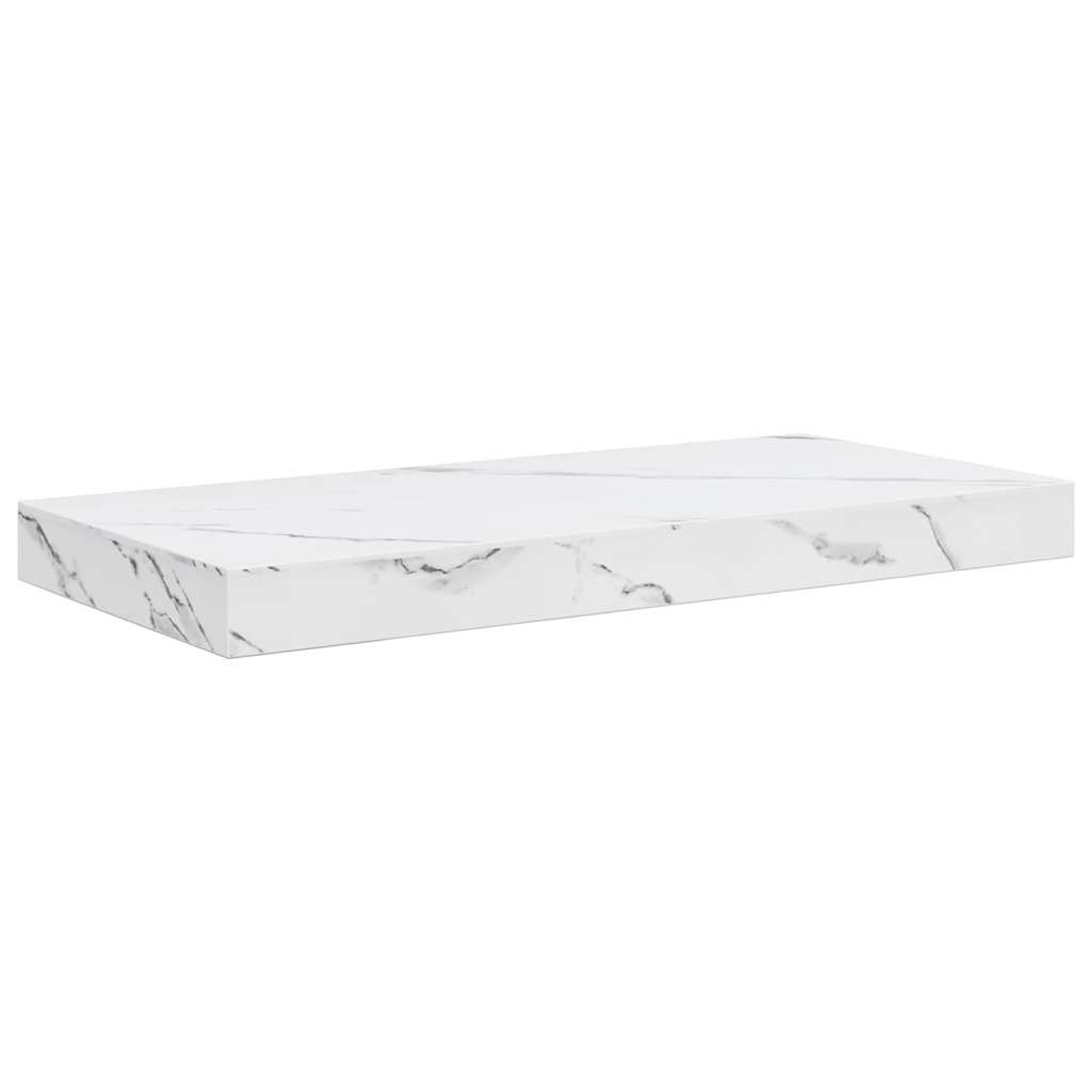 Wall Shelf 4 pcs White Marble 50 x 23.5 x 4 cm Engineered Wood