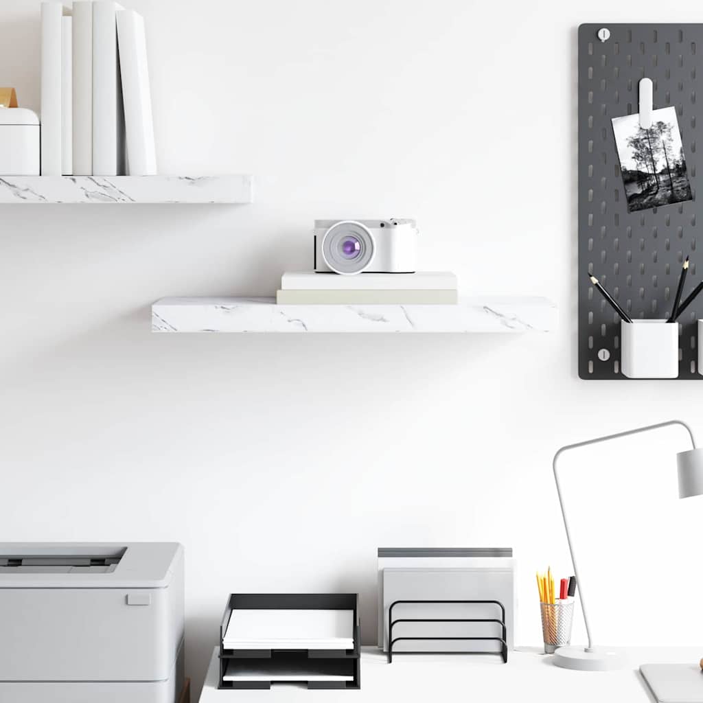 Wall Shelf Wall-Mounted White Marble 60 x 23.5 x 3.8 cm