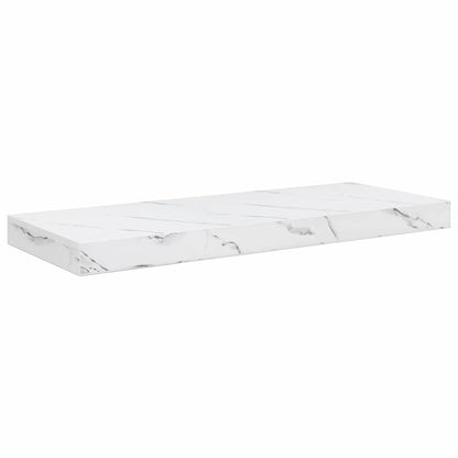 Wall Shelf 2 pcs White Marble 60 x 23.5 x 4 cm Engineered Wood