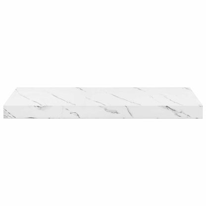 Wall Shelf 2 pcs White Marble 60 x 23.5 x 4 cm Engineered Wood