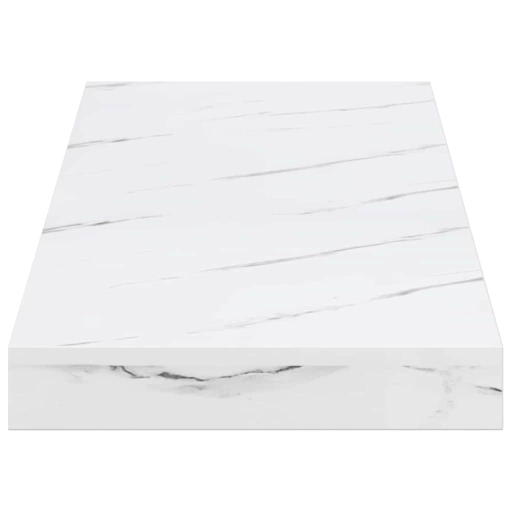 Wall Shelf 2 pcs White Marble 60 x 23.5 x 4 cm Engineered Wood