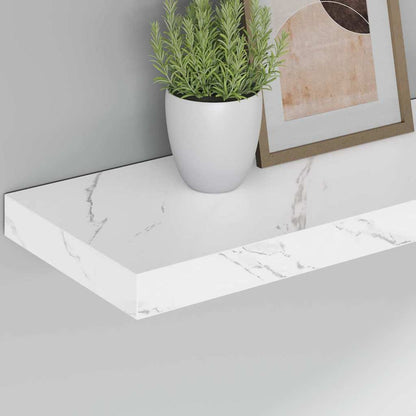 Wall Shelf 4 pcs White Marble 60 x 23 x 4 cm Engineered Wood