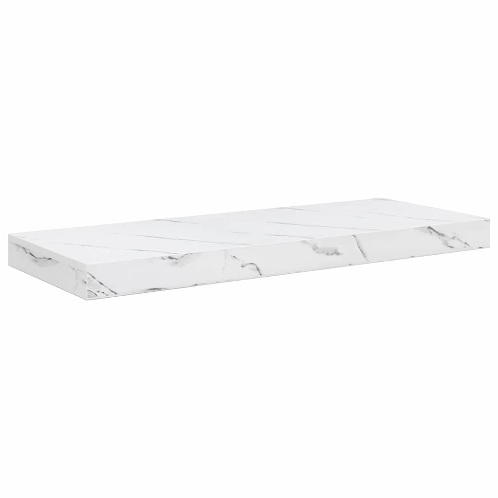 Wall Shelf 4 pcs White Marble 60 x 23 x 4 cm Engineered Wood