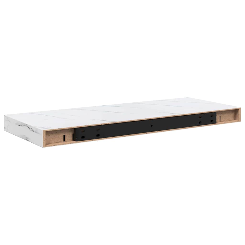 Wall Shelf 4 pcs White Marble 60 x 23 x 4 cm Engineered Wood