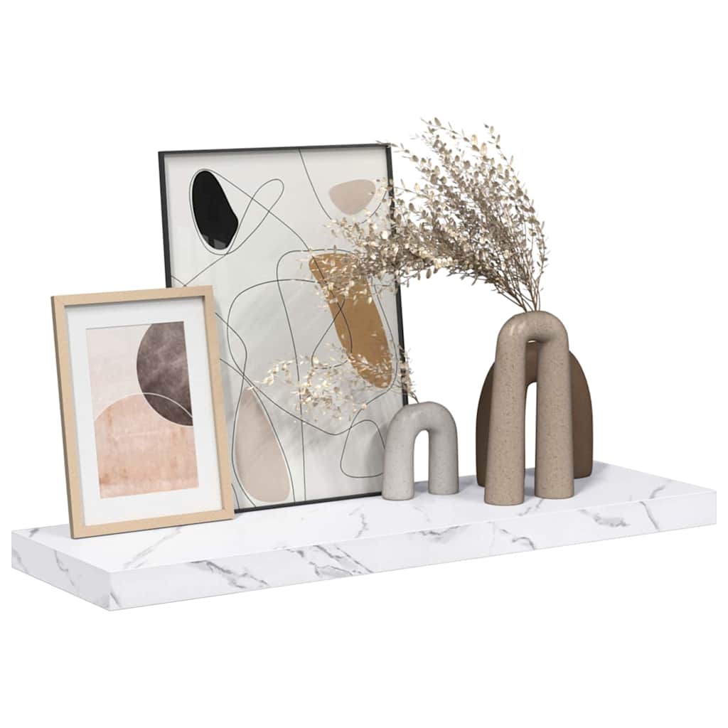 Wall Shelf Wall-Mounted White Marble 80 x 23.5 x 3.8 cm