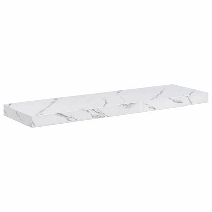 Wall Shelf 2 pcs White Marble 80 x 23.5 x 4 cm Engineered Wood