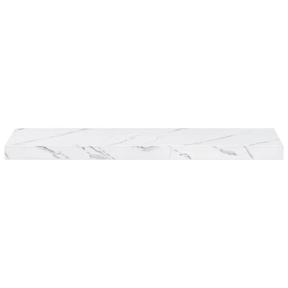 Wall Shelf 2 pcs White Marble 80 x 23.5 x 4 cm Engineered Wood