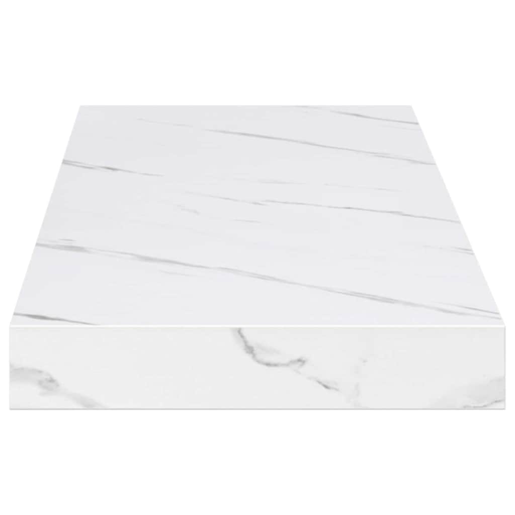 Wall Shelf 2 pcs White Marble 80 x 23.5 x 4 cm Engineered Wood