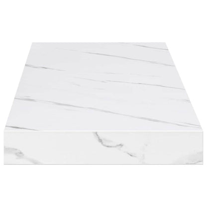 Wall Shelf 2 pcs White Marble 80 x 23.5 x 4 cm Engineered Wood