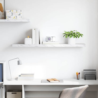 Wall Shelf Wall-Mounted White Marble 120 x 23.5 x 3.8 cm