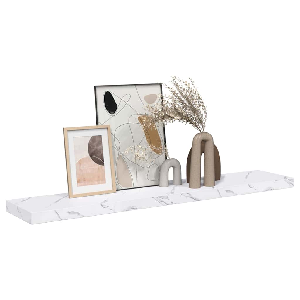 Wall Shelf Wall-Mounted White Marble 120 x 23.5 x 3.8 cm