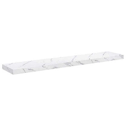 Wall Shelf 2 pcs White Marble 120 x 23.5 x 4 cm Engineered Wood
