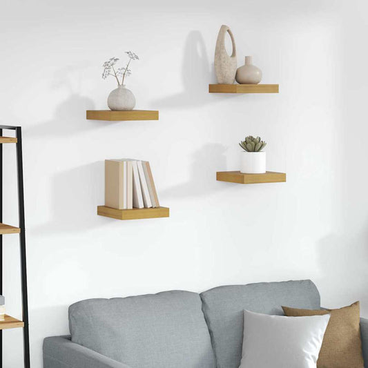 Wall Shelf 4 pcs Beige 23 x 23.5 x 3.8 cm Engineered Wood