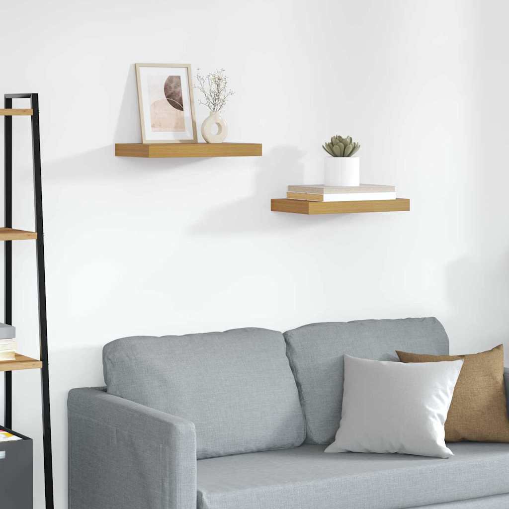 Wall Shelf 2 pcs Beige 40 x 23.5 x 4 cm Engineered Wood