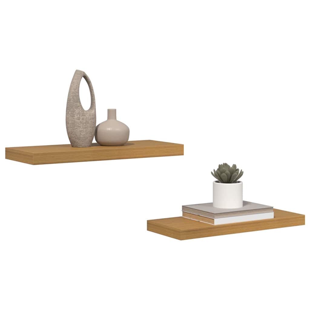 Wall Shelf 2 pcs Beige 60 x 23.5 x 4 cm Engineered Wood