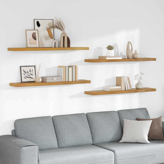 Wall Shelf 4 pcs Beige 120 x 23.5 x 3.8 cm Engineered Wood