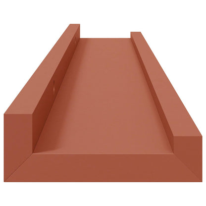 Wall Shelf with Shelf 2 pcs Red 60 x 9 x 3 cm Engineered Wood