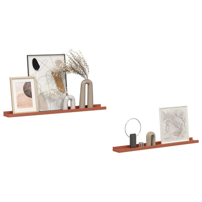 Wall Shelf with Shelf 2 pcs Red 80 x 9 x 3 cm Engineered Wood