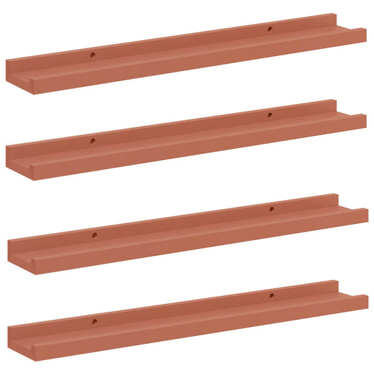 Wall Shelf 4 pcs Red 60 x 9 x 3 cm Engineered Wood