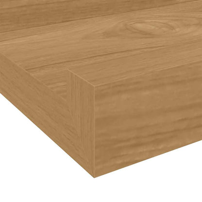 Wall Shelf with Shelf 2 pcs Brown 40 x 9 x 3 cm Engineered Wood
