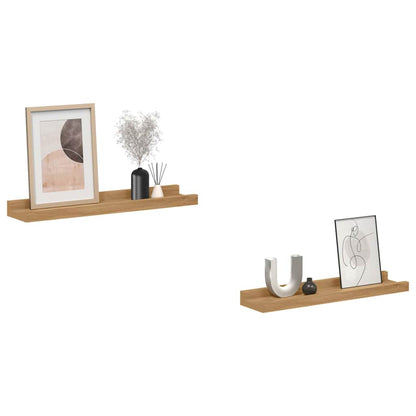 Wall Shelf with Shelf 2 pcs Brown 40 x 9 x 3 cm Engineered Wood