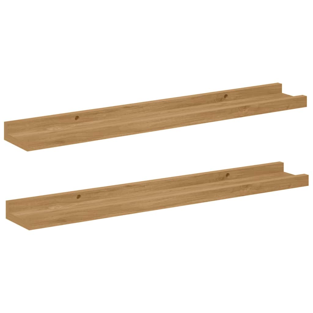 Wall Shelf Wall-Mounted 2 pcs Brown 60 x 9 x 3 cm