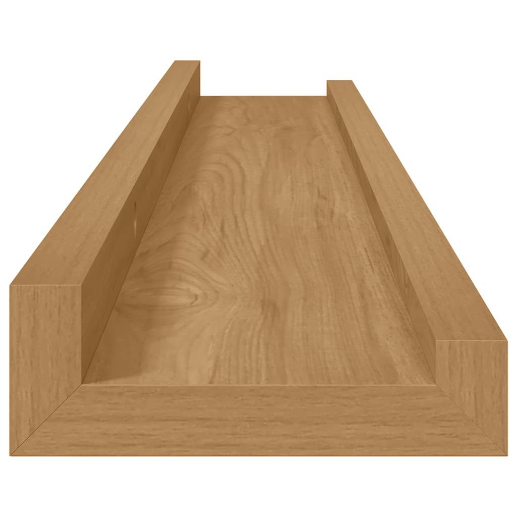 Wall Shelf Wall-Mounted 2 pcs Brown 60 x 9 x 3 cm