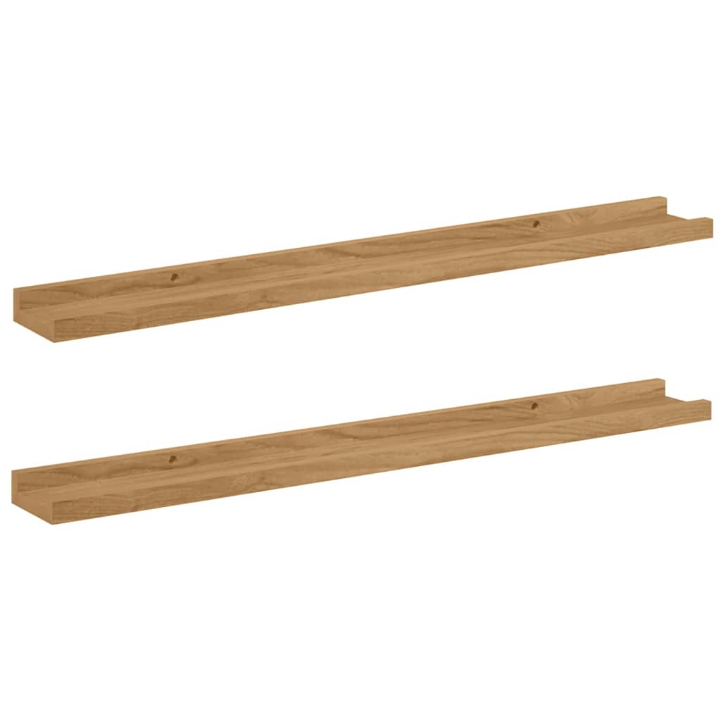 Wall Shelf Wall-Mounted 2 pcs Brown 80 x 9 x 3 cm