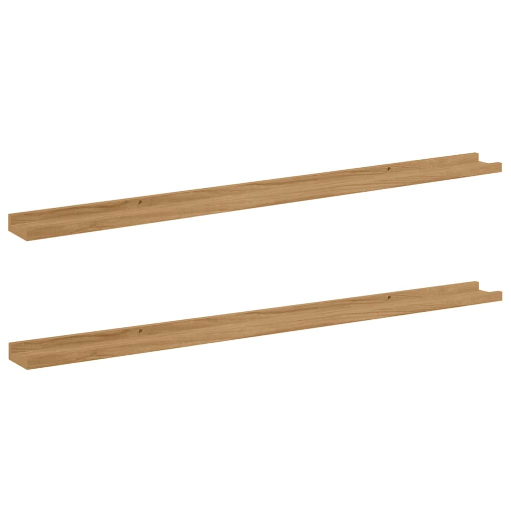 Wall Shelf Wall-Mounted 2 pcs Brown 115 x 9 x 3 cm
