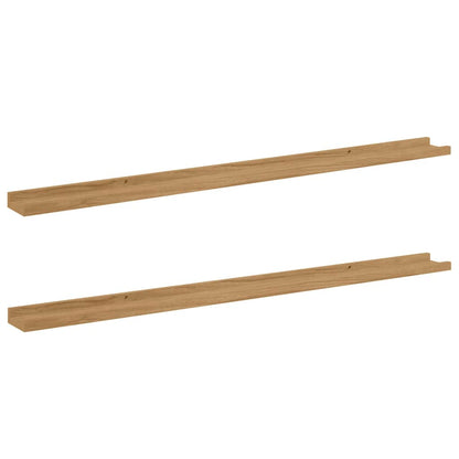 Wall Shelf Wall-Mounted 2 pcs Brown 115 x 9 x 3 cm