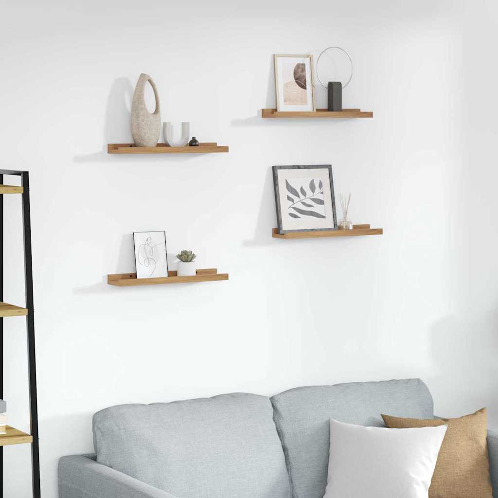 Wall Shelf Wall-Mounted 4 pcs Brown 40 x 9 x 3 cm