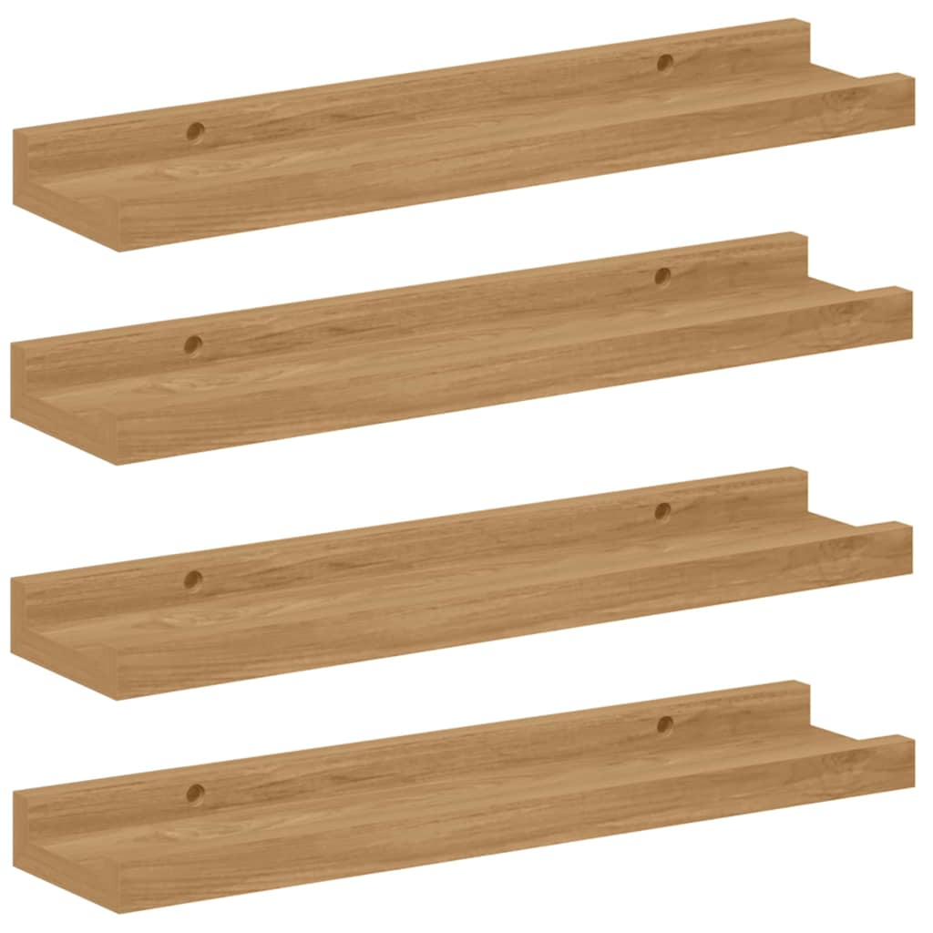 Wall Shelf Wall-Mounted 4 pcs Brown 40 x 9 x 3 cm