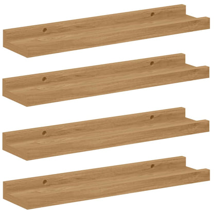Wall Shelf Wall-Mounted 4 pcs Brown 40 x 9 x 3 cm