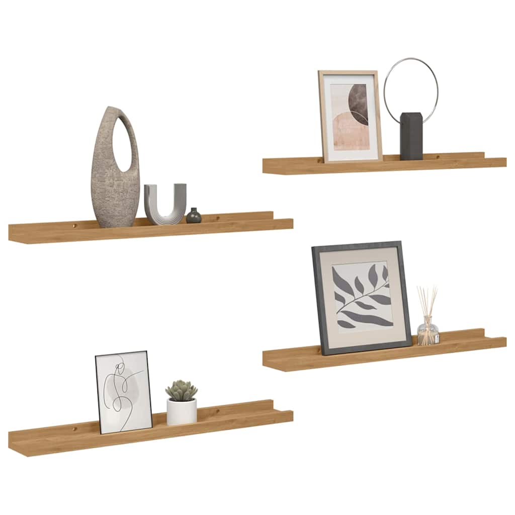 Wall Shelf Wall-Mounted 4 pcs Brown 40 x 9 x 3 cm