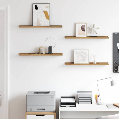Wall Shelf Wall-Mounted 4 pcs Brown 60 x 9 x 3 cm
