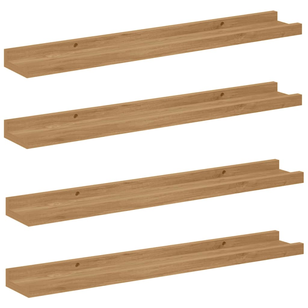 Wall Shelf Wall-Mounted 4 pcs Brown 60 x 9 x 3 cm
