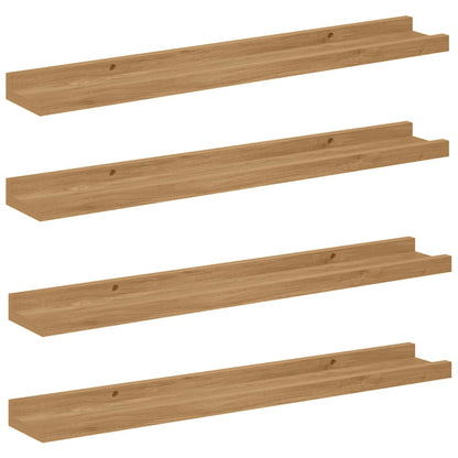 Wall Shelf Wall-Mounted 4 pcs Brown 60 x 9 x 3 cm