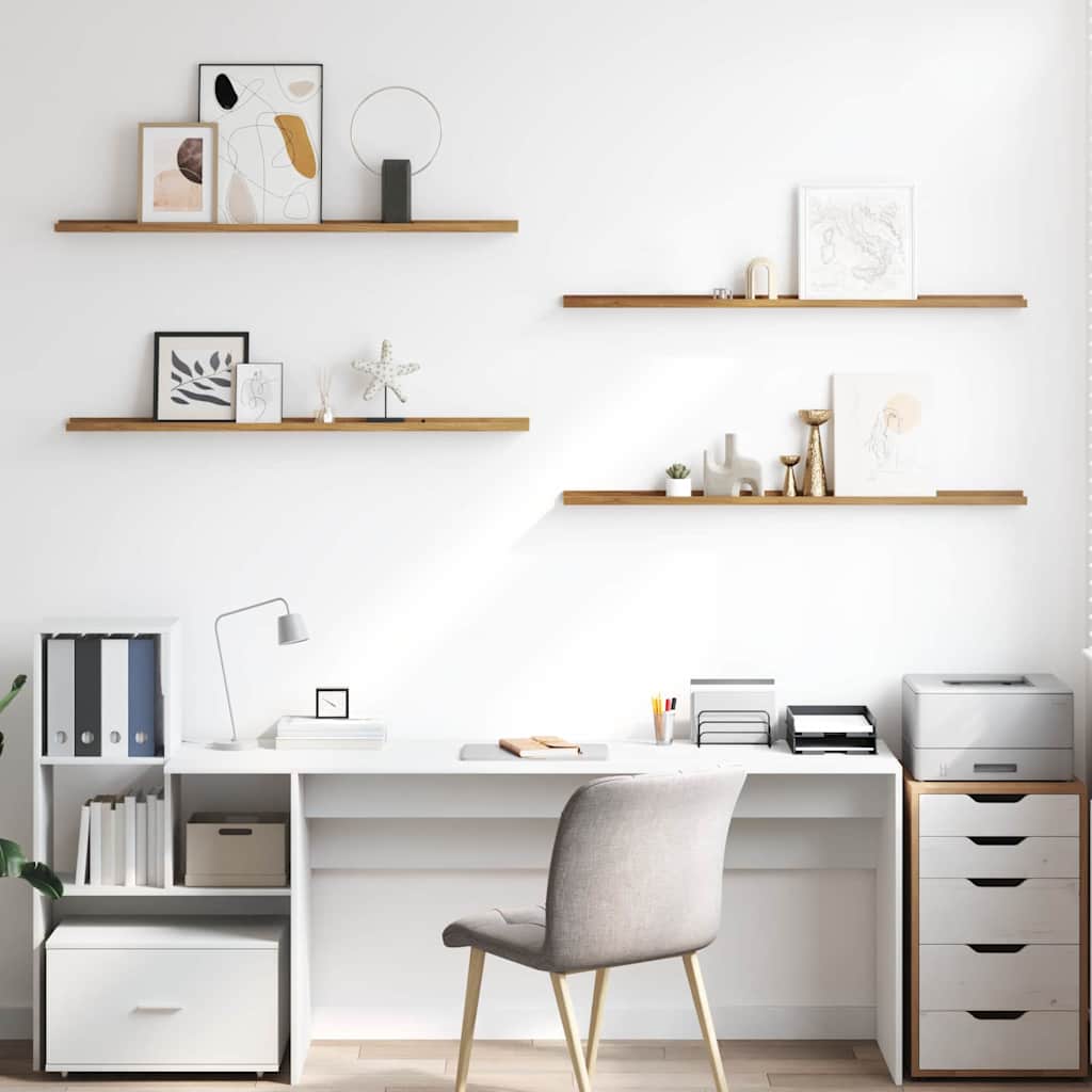 Wall Shelf Wall-Mounted 4 pcs Brown 115 x 9 x 3 cm